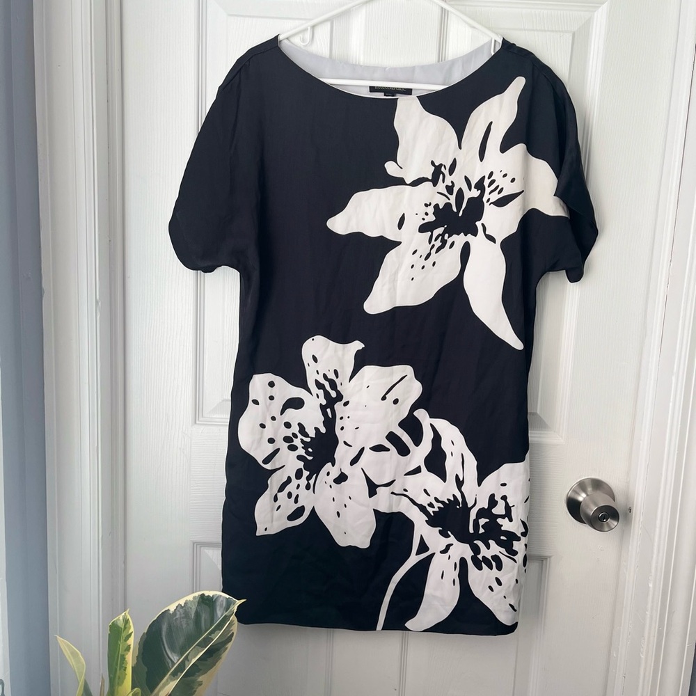 Banana Republic Monochrome Floral Mini Dress